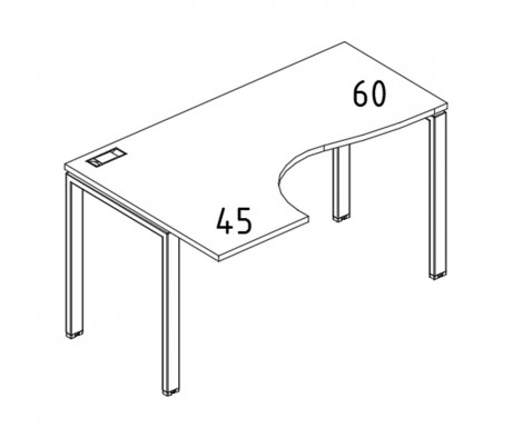 Стол эргономичный левый "Классика" на металлокаркасе UNO 120x90x75 A4.PRO угловой