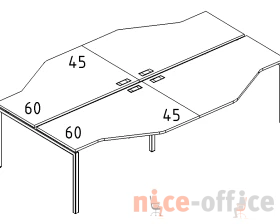 Рабочая станция столы Техно (4х160) каркас DUE A4.PRO images