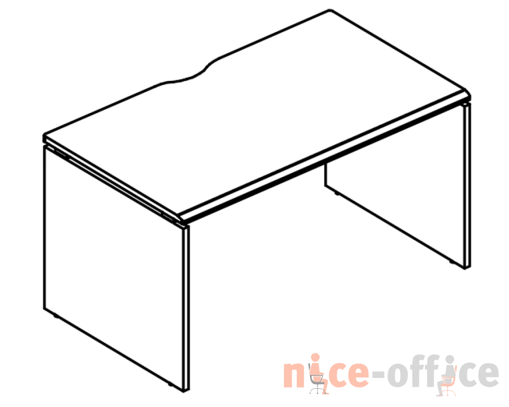 Стол письменный 60x120 на каркасе ДСП (1 скос) Alta