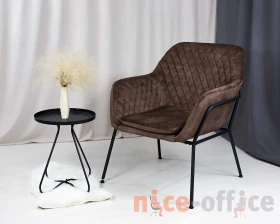 Кресло SHT-AMS2-2 НА МЕТАЛЛОКАРКАСЕ Велюр, Кофейный трюфель/Черный муар images