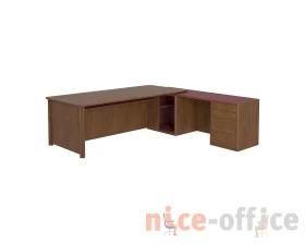 Стол руководителя с передней панелью кожа, правый 2450х2425х750 Artdeco images