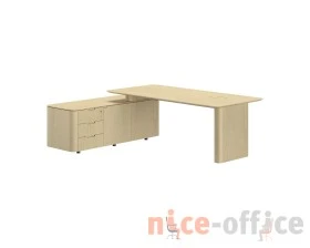 Стол руководителя лакированный с механизированным лючком, левый 1650х950х720 Bosco images