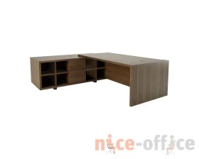 Стол руководителя с модулем полуглянцевый/лакированный, левый 2360х2265х750 Freeport images