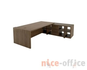 Стол руководителя с модулем полуглянцевый/лакированный, правый 2140х2265х750 Freeport images