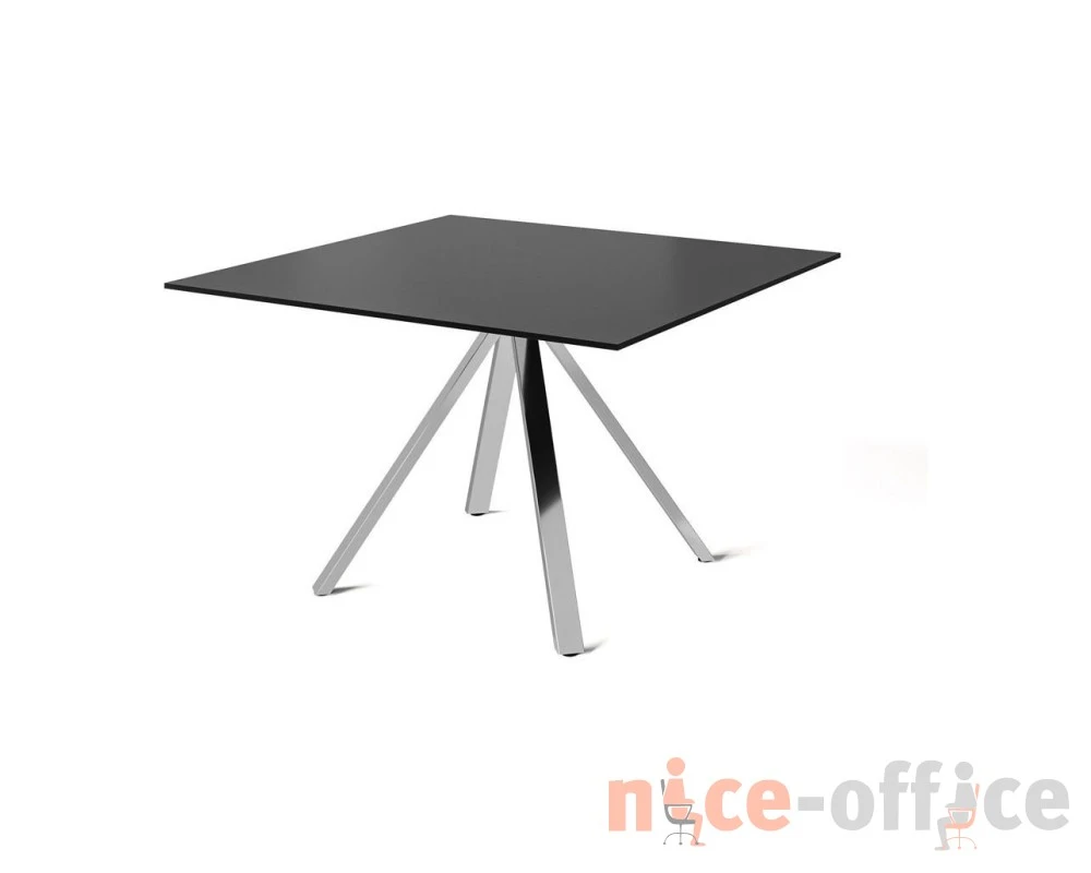 Стол для переговоров 120x120x75 Ancona Черный/Хром