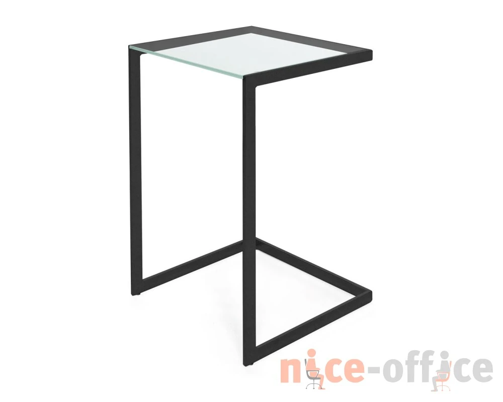 Стол кофейный 41x42x70 Tower Стекло/Черный