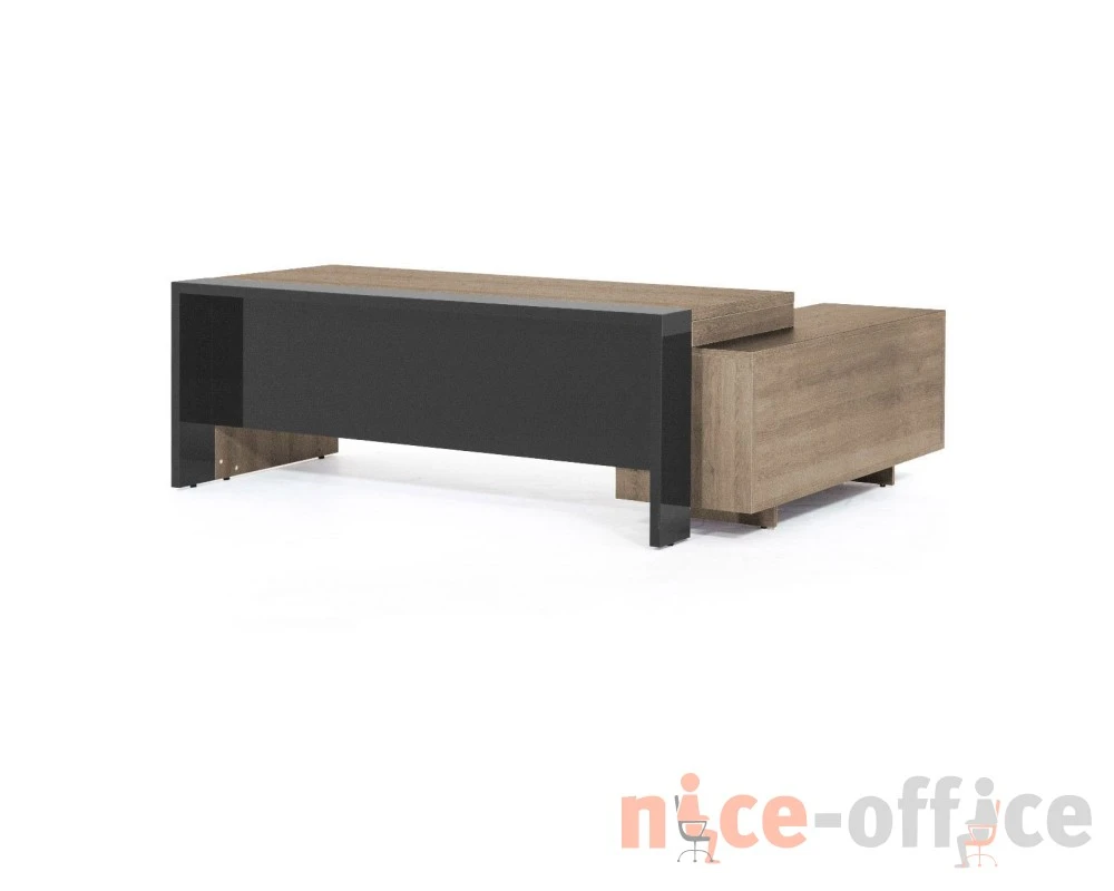 Стол на опорной тумбе 243x178x76 Lava Гавана/Серый глянец