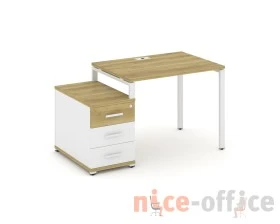 Стол письменный с 1 опорной тумбой CN.SP-301 W 980/1346x720x750 Концепт / Concept images