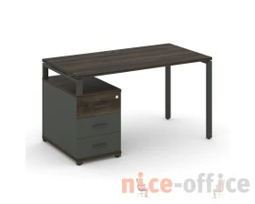 Стол письменный с 1 опорной тумбой CN.SP-301 W 980/1346x720x750 Концепт / Concept images