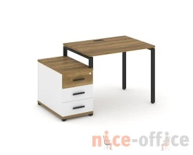 Стол письменный с 1 опорной тумбой CN.SP-301 W 980/1346x720x750 Концепт / Concept images