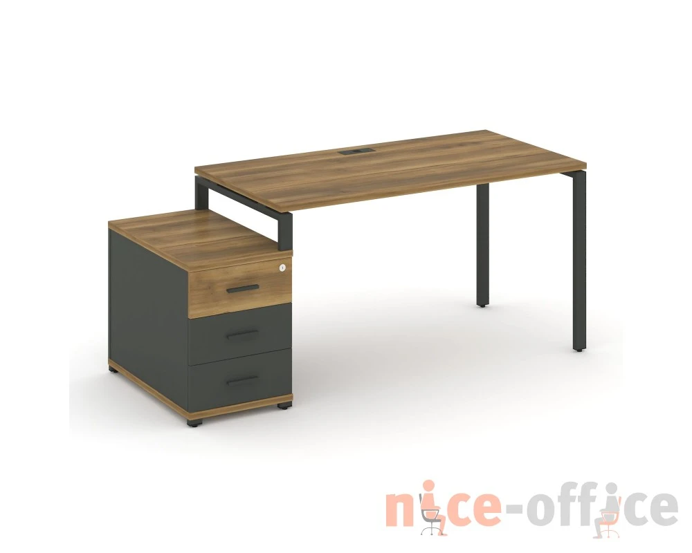 Стол письменный с 1 опорной тумбой CN.SP-301 W 980/1346x720x750 Концепт / Concept