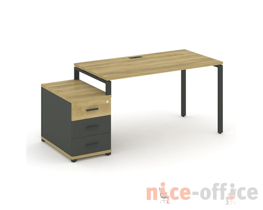 Стол письменный с 1 опорной тумбой CN.SP-301 W 980/1346x720x750 Концепт / Concept