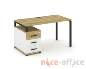 Стол письменный с 1 опорной тумбой CN.SP-303 W 1380/1746x720x750 Концепт / Concept images