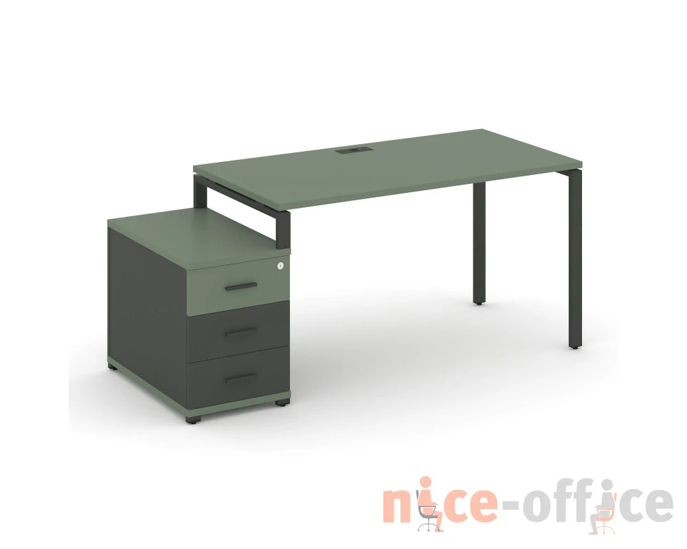 Стол письменный с 1 опорной тумбой CN.SP-303 W 1380/1746x720x750 Концепт / Concept