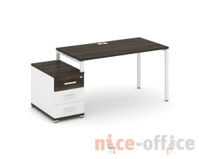 Стол письменный с 1 опорной тумбой CN.SP-303 W 1380/1746x720x750 Концепт / Concept images