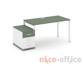 Стол письменный с 1 опорной тумбой CN.SP-304 W 1580/1946x720x750 Концепт / Concept images