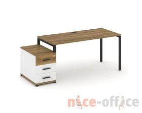Стол письменный с 1 опорной тумбой CN.SP-304 W 1580/1946x720x750 Концепт / Concept images
