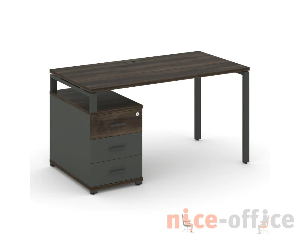 Стол письменный с 1 опорной тумбой CN.SP-304 W 1580/1946x720x750 Концепт / Concept