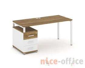 Стол письменный с 1 опорной тумбой CN.SP-304 W 1580/1946x720x750 Концепт / Concept images