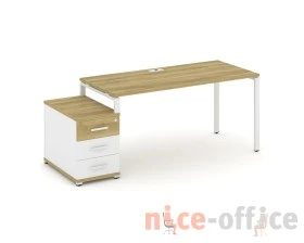 Стол письменный с 1 опорной тумбой CN.SP-304 W 1580/1946x720x750 Концепт / Concept images