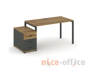 Стол письменный с 1 опорной тумбой CN.SP-304 W 1580/1946x720x750 Концепт / Concept images