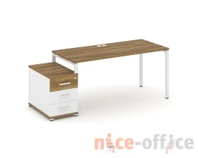 Стол письменный с 1 опорной тумбой CN.SP-304 W 1580/1946x720x750 Концепт / Concept images