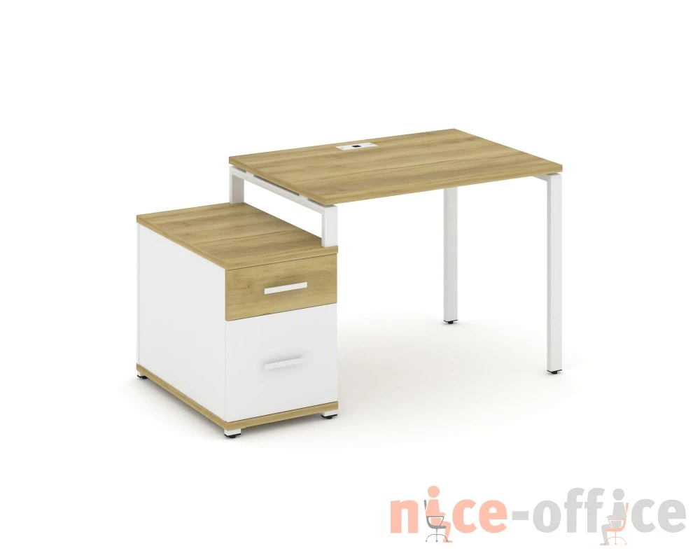 Стол письменный с 1 опорной тумбой CN.SP-305 W 980/1346x720x750 Концепт / Concept