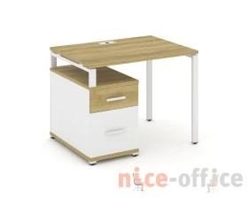 Стол письменный с 1 опорной тумбой CN.SP-305 W 980/1346x720x750 Концепт / Concept images