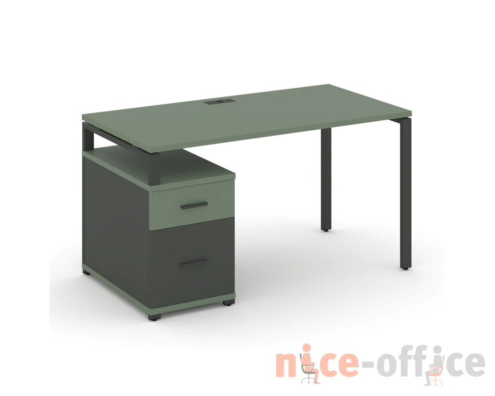 Стол письменный с 1 опорной тумбой CN.SP-305 W 980/1346x720x750 Концепт / Concept