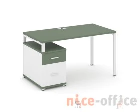 Стол письменный с 1 опорной тумбой CN.SP-305 W 980/1346x720x750 Концепт / Concept images