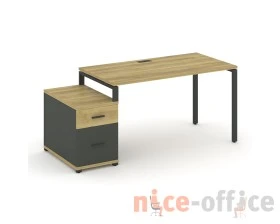 Стол письменный с 1 опорной тумбой CN.SP-305 W 980/1346x720x750 Концепт / Concept images