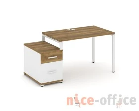 Стол письменный с 1 опорной тумбой CN.SP-306 W 1180/1546x720x750 Концепт / Concept images