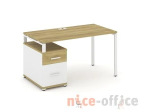 Стол письменный с 1 опорной тумбой CN.SP-307 W 1380/1746x720x750 Концепт / Concept images