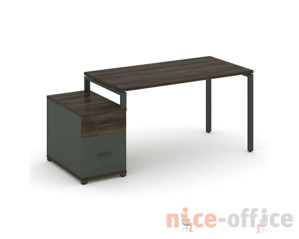 Стол письменный с 1 опорной тумбой CN.SP-308 W 1580/1946x720x750 Концепт / Concept