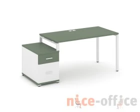Стол письменный с 1 опорной тумбой CN.SP-308 W 1580/1946x720x750 Концепт / Concept images