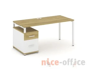 Стол письменный с 1 опорной тумбой CN.SP-308 W 1580/1946x720x750 Концепт / Concept images