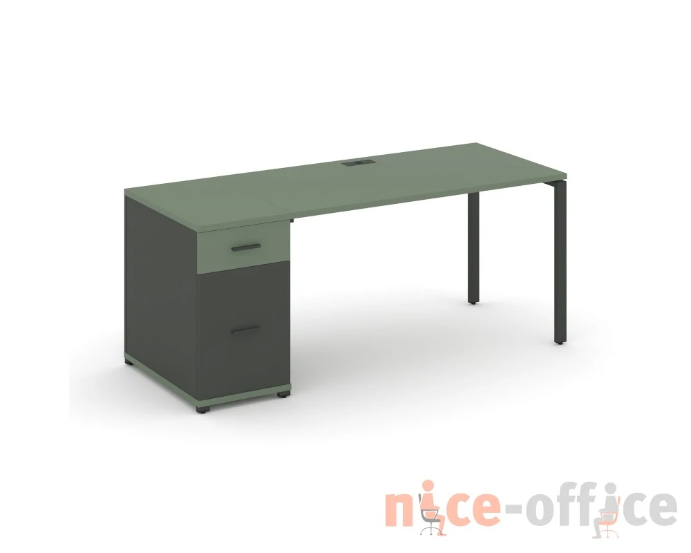 Стол рабочий с 1 опорной тумбой CN.SP-406 W 1600x720x750 Концепт / Concept