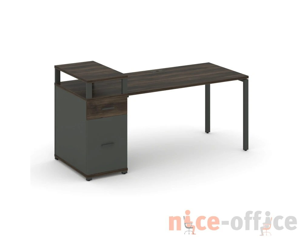 Стол рабочий с 1 опорной тумбой CN.SP-413 W 1400x720x917 Концепт / Concept