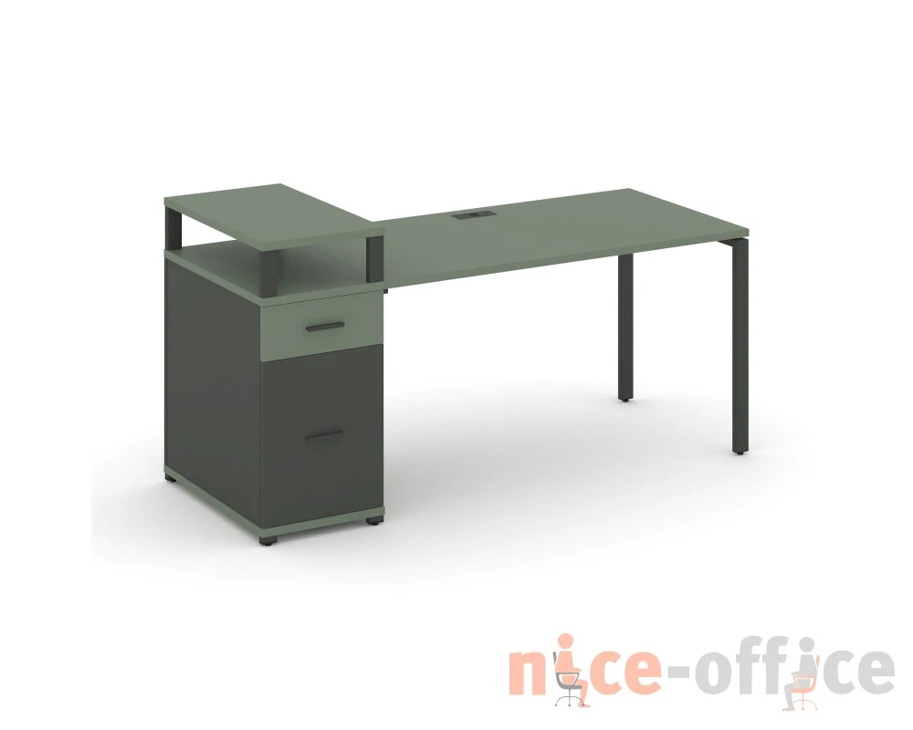 Стол рабочий с 1 опорной тумбой CN.SP-413 W 1400x720x917 Концепт / Concept