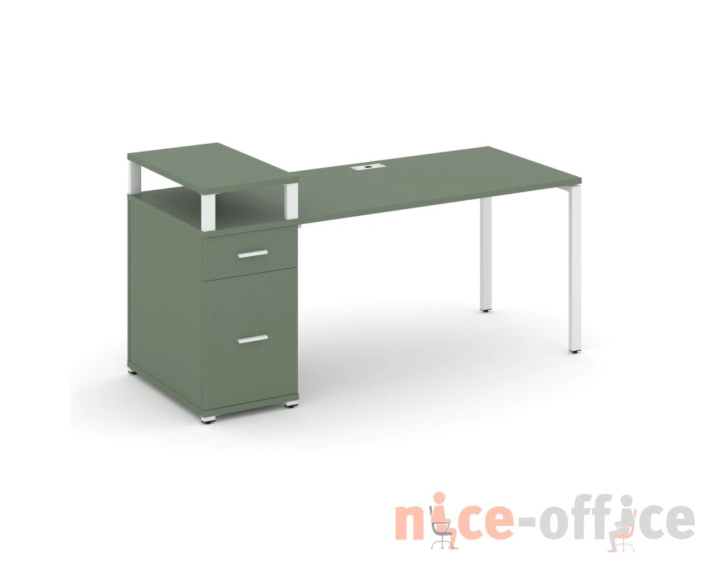 Стол рабочий с 1 опорной тумбой CN.SP-413 W 1400x720x917 Концепт / Concept
