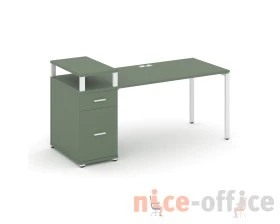 Стол рабочий с 1 опорной тумбой CN.SP-413 W 1400x720x917 Концепт / Concept images