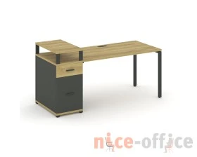 Стол рабочий с 1 опорной тумбой CN.SP-413 W 1400x720x917 Концепт / Concept images
