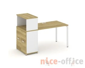Стол рабочий с опорным распаш. шкафом с надставкой низ. CN.SP-226 W 1600x720x1140 Концепт / Concept images