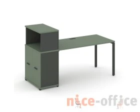 Стол рабочий с опорным распаш. шкафом с надставкой низ. CN.SP-226 W 1600x720x1140 Концепт / Concept images