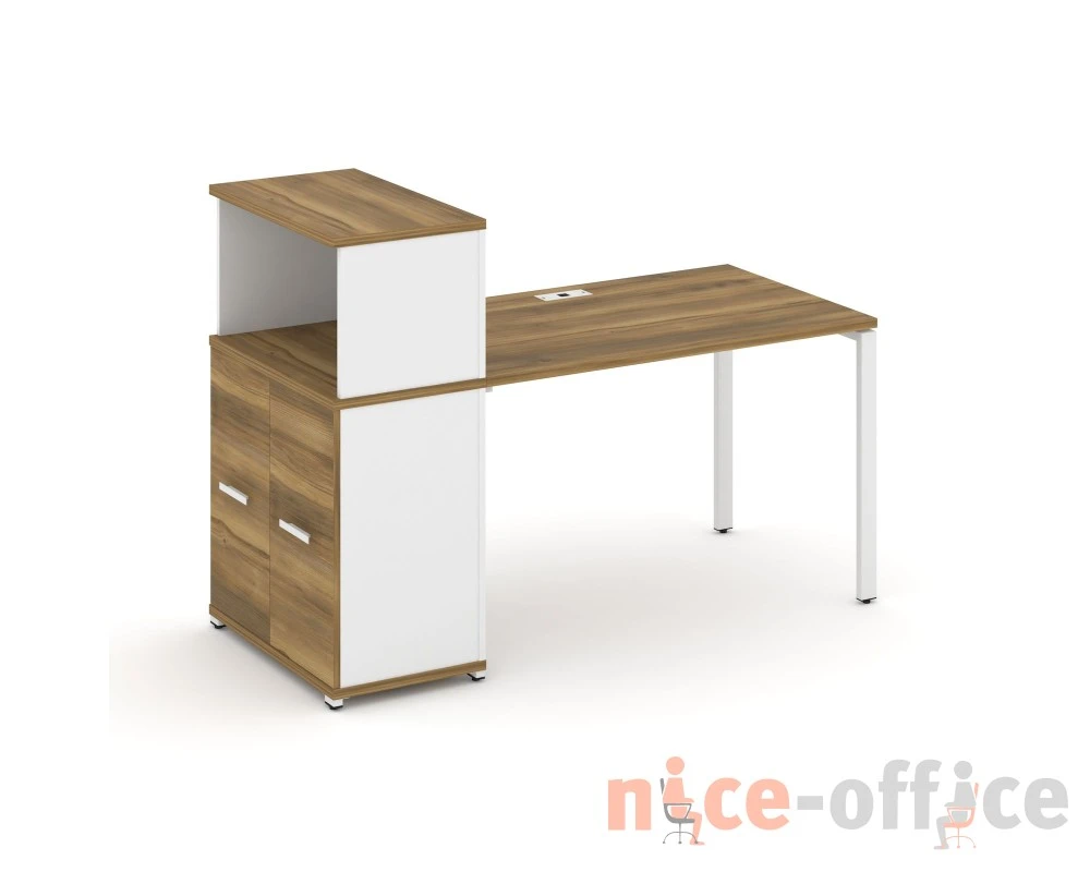 Стол рабочий с опорным распаш. шкафом с надставкой низ. CN.SP-226 W 1600x720x1140 Концепт / Concept
