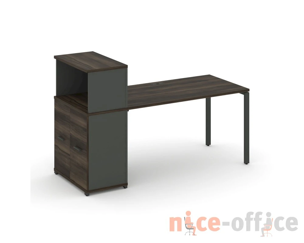 Стол рабочий с опорным распаш. шкафом с надставкой низ. CN.SP-226 W 1600x720x1140 Концепт / Concept