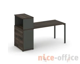 Стол рабочий с опорным распаш. шкафом с надставкой низ. CN.SP-226 W 1600x720x1140 Концепт / Concept images