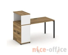 Стол рабочий с опорным распаш. шкафом с надставкой низ. CN.SP-226 W 1600x720x1140 Концепт / Concept images