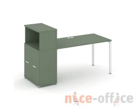Стол рабочий с опорным распаш. шкафом с надставкой низ. CN.SP-226 W 1600x720x1140 Концепт / Concept images