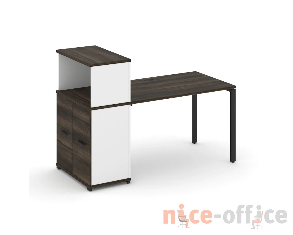 Стол рабочий с опорным распаш. шкафом с надставкой низ. CN.SP-226 W 1600x720x1140 Концепт / Concept